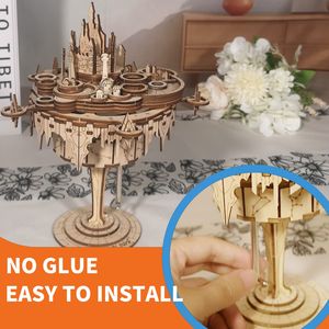 Puzzle 3D in Legno Fai-da-Te, Carillon 'You Are My Sunshine', Modello di Castello, Regalo di Compleanno per Donne - Product Image 3