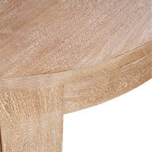 Ensemble de tables basses de salon modernes en bois de manguier massif, forme ronde, finition brune naturelle sablée, courbes élégantes, artisanat raffiné - Product Image 3