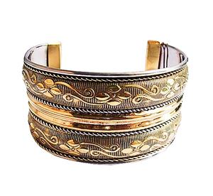 Brazalete de Latón Chapado en Oro de Alta Calidad, Artesanía Clásica, Alambre Trenzado, Regalo de Boda para Mujer, Fiesta, India - Product Image 1