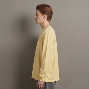 เสื้อยืดแขนยาวทรงหลวมแบบสปอร์ตคอกลมผ้าฝ้าย 100% สำหรับผู้ชาย เสื้อวิ่งออกกำลังกายทรงโอเวอร์ไซส์ - Product Image 4