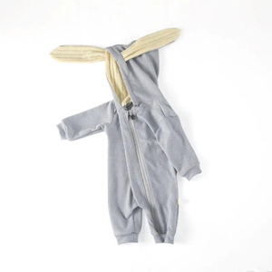 Romper de Bebé Orgánico Mimi de Alta Calidad, Unisex, para Recién Nacidos, con Cierre de Gancho y Bucle, Diseño Coreano, con Cola de Conejo Acanalada y Gorro con Orejas de Conejo 3D - Product Image 3