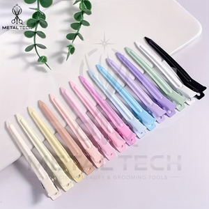 Pinces à cheveux en métal pastel colorées, pinces à bec de canard antidérapantes professionnelles pour salon, ensemble d'outils de coiffure pour coiffeur - Product Image 2