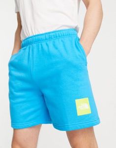 Pantalones cortos de algodón azules para hombre con cintura elástica y logo en la espalda, ropa informal - Product Image 1