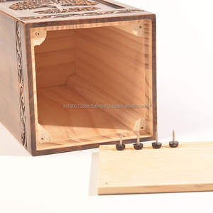 Urnes en bois d'acacia et de manguier personnalisées en gros Boîte en bois Cendres de crémation pour adultes avec motif gravé Fournitures funéraires - Product Image 5