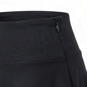 Jupe courte élastique à taille élastique pour femmes, couleur unie, respirante, style sportif, design à volants, à porter en toutes saisons - Product Image 4