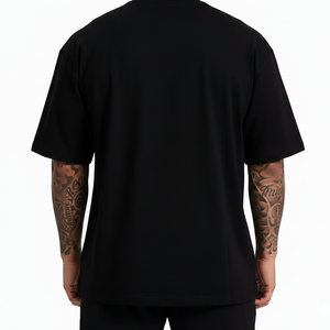 Camiseta Negra Extra Grande de Calidad Premium, Personalizada, de Algodón Grueso, Estilo Holgado, Fabricante de Camisetas para Hombre 2026 - Product Image 5