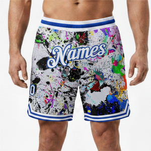 Shorts de basketball en mesh sublimés respirants pour hommes avec logo et design personnalisés - Product Image 4