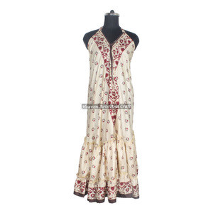 Nuevo Vestido Bohemio de Seda Sari Reciclada para Mujer, Económico, Última Moda, Vestidos Largos Casuales de Playa, Vestido de Noche Elegante sin Mangas para Damas - Product Image 3