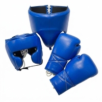 Ensemble de sparring de boxe sur mesure, fabriqué par des professionnels, comprenant des gants de boxe, un protège-tête, un protège-guêtres, en cuir de vachette de haute qualité.