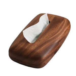 Boîte à mouchoirs en bois naturel populaire pour comptoir de salle de bain, décoration de table pour la maison et le bureau, boîtes à mouchoirs en solde - Product Image 6