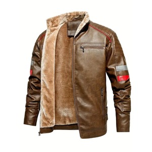 Blouson Bomber en Cuir Véritable de Haute Qualité avec Doublure en Fourrure Respirante et Chaude, Style Moto Hiver, Vente en Gros ODM - Product Image 2