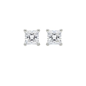 14K Gold Princess Cut Lab Grown Diamond <b>Earrings</b> 0.25 Ct Studs Women Minimalist IGI Certified Party Gift Jewelry - Product Image 1