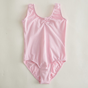 Justaucorps classique pour filles avec design froncé devant et derrière, extensible, pour la danse, la gymnastique, les entraînements, en tissu Spandex et Polyester - Product Image 3