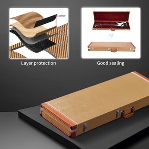 Custodia rigida quadrata di alta qualità per chitarra elettrica, violino, basso, batteria, pianoforte, tastiera, colore giallo, con schiuma interna. - Product Image 4