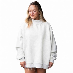 Custom Women’s <b>Mock</b> Neck Modern Sweatshirt Oversized Relaxed Pullover Top Casual Long Sleeve Clothing Everyday - Product Image 4