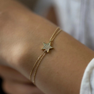 Pulsera de Oro Amarillo con Diamantes Cultivados en Laboratorio en Forma de Estrella - Product Image 2