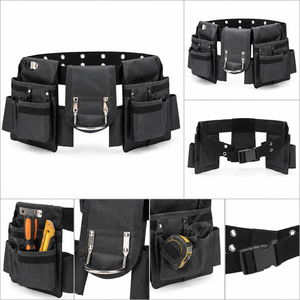 Customizable Polyester Waist <b>Tool</b> <b>Bag</b> Heavy Duty Multi Pocket <b>Tool</b> Belt Organizer Adjustable Work Pouch for Electricians Durable - Product Image 4