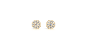 Boucles d'oreilles clous Aarinya Nexus géométriques plaquées or 18 carats avec diamants de laboratoire et design à rayons prismatiques, idéales pour les cadeaux d'anniversaire et de fête - Product Image 5