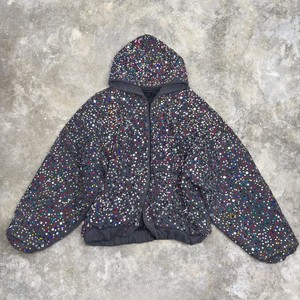 Sudadera con capucha de moda de gran gramaje con cremallera, 100% algodón, con diseño de pedrería grande, estilo oversize, streetwear personalizado para invierno - Product Image 1