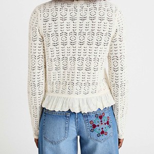 Suéter de punto suave con cuello en V de mezcla de mohair transpirable para mujer, jersey abotonado, blusa de moda de invierno, top acogedor - Product Image 4