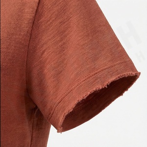 Ladies Summer <b>Flowy</b> Flannel Denim 3D Print Hole Detail Custom Women Cropped Tees Activewear Breathable Customized Color - Product Image 6