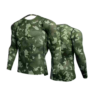 Premium Custom Anti-UV Breathable <b>Rashguard</b> Mens Long Sleeve Compression Fit Gym Training Top Sublimated Quick Dry Rash Guard - Product Image 1