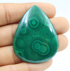 Cabujón de malaquita natural, piedra preciosa en forma de corazón, hermoso cabujón de malaquita, tamaño 52X41X6MM, para la fabricación de joyería, precio al por mayor. - Product Image 1