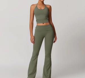 Vêtements personnalisés pour femmes, ensembles évasés deux pièces en promotion, logo personnalisé OEM, mode poids lourd, prix de gros - Product Image 3