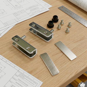 Stainless Steel <b>Door</b> Latch Set with Screws and Rubber Gaskets for Frameless Glass <b>Doors</b> 180 Degree Opening Minimalist Design - Product Image 4