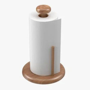 Premium Solid Wooden Paper Towel Holder With Heavy Weighted Base Eco-Friendly Standing Kitchen Roll Organizer For Dining Table - Product Image 2