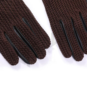 Leather Wrist <b>Gloves</b> With <b>Wool</b> Lining Breathable Winter Outdoor Casual Plain Style - Product Image 2