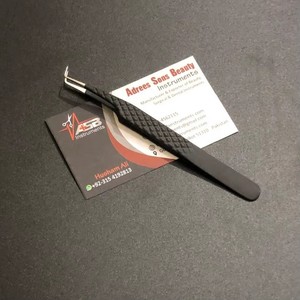 Pinzas para Pestañas de Acero Inoxidable Japonés Sostenible al por Mayor, Negras Mate con Punta, Pinzas para Extensión de Pestañas de Marca Privada - Product Image 5