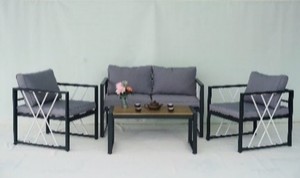 Modern Outdoor Patio Sofa Set Metal Frame Cushioned <b>Garden</b> Seating <b>with</b> Coffee <b>Table</b> for Courtyard Hotel - Product Image 1