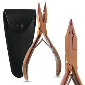 Meilleure vente 2026 : Pince professionnelle pour extensions capillaires, outils en acier inoxydable pour l'installation et le retrait avec étui noir - Product Image 1