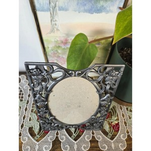 Handmade Metal <b>Mirror</b> Frame <b>Rectangular</b> Vertical Oriental Design Embossed Floral Pattern Tabletop Decor - Product Image 4