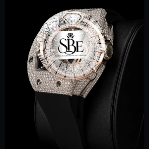 Montre de qualité supérieure en acier inoxydable avec saphir blanc glacé, mouvement ETA, résistante à l'eau, de qualité supérieure - Product Image 2