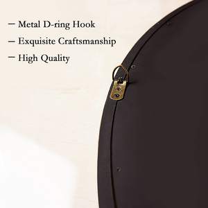 Miroir mural rond en bois rustique, style ferme, décoratif, à suspendre, pour salle de bain, entrée, salon, chambre à coucher - Product Image 5