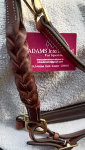 Conception tressée de licou de cheval en cuir de la meilleure qualité avec raccord à boucle en laiton durable - Product Image 3