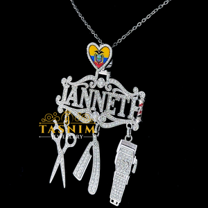 Collier pendentif JANNETH en moissanite de qualité supérieure, plaqué or rose, pour bijoux de luxe en argent 925 certifié, style hip-hop - Product Image 2