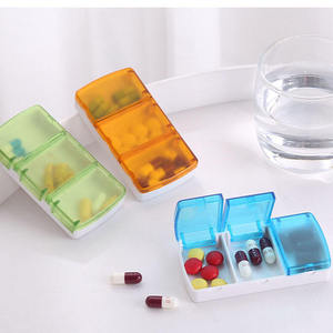 3-Compartment Daily Pill Organizer with Colorful Lid Plastic Medicine Storage - Product Image 1