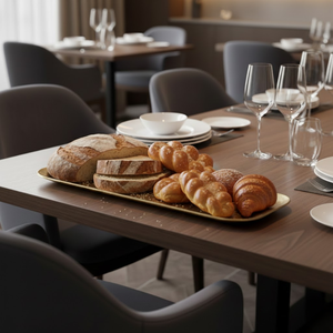 Plateau en fer finition or de qualité supérieure 10”x5.5” |   Plateau de service décoratif pour table basse, idéal pour la maison, la cuisine et l'entrée - Product Image 2