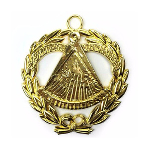 Pendentif de collier de maître maçon de la Loge Bleue, plaqué or, bijou de régalia maçonnique |   Fabricant OEM et Grossiste - Product Image 1