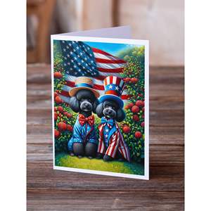 All American Poodle Whimsical A7 <b>Greeting</b> <b>Cards</b> Pack of 8 Blank <b>Note</b> <b>Cards</b> with Envelopes 5x7 Size - Product Image 2