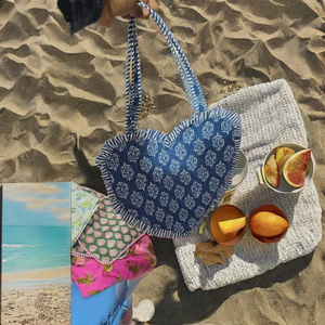 กระเป๋าถือทรงหัวใจแบบใหม่ ผ้าควิลท์หลากสี พร้อมหูหิ้ว  กระเป๋าโท้ทผ้าฝ้ายนุ่มสำหรับผู้หญิง  แบบมีซิป  สำหรับฤดูใบไม้ร่วง ฤดูใบไม้ผลิ ฤดูร้อน  สามารถปรับแต่งได้ - Product Image 3