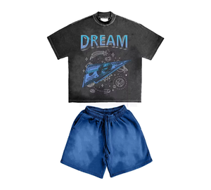 Ensemble de vêtements courts pour hommes personnalisés avec logo, impression sérigraphique, délavage à l'acide, collection été, service OEM - Product Image 5