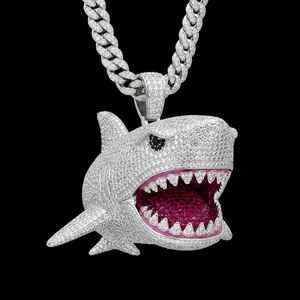 Pendentif Visage de Requin Moissanite VVS Iced Out pour Fête Hip Hop avec Formes d'Animaux en Argent 925 pour Bijoux Fins, Pendentifs et Breloques - Product Image 5