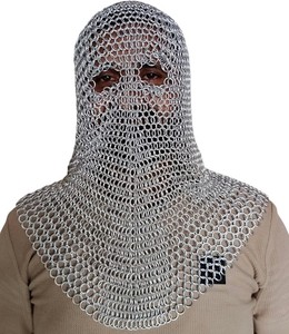 Coif en maille de fer doux et d'aluminium traditionnel, léger et entièrement 3D, pour armure médiévale et costume de la Renaissance - Product Image 3
