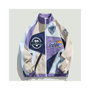 แจ็คเก็ตวาร์ซิตี้สุดเทรนดี้ ผลิตจากผ้าขนสัตว์ผสมคุณภาพสูง พร้อมปลายแขนเสื้อแบบริบและดีไซน์สปอร์ต ช่วยยกระดับสไตล์สตรีทแวร์ของคุณ - Product Image 1