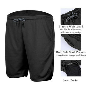 Pantalones Cortos Deportivos Casuales para Hombre, de Secado Rápido, Transpirables, de Malla No Tejida, Cintura Media, Cierre con Cordón, Abertura Lateral, Ecológicos, Personalizables - Product Image 4