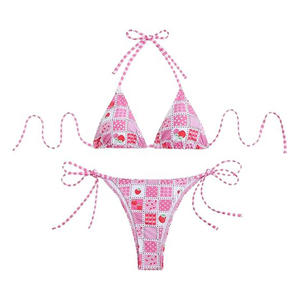 Collection de maillots de bain deux pièces sexy à motif floral pour femme, coupe haute, confortables pour les vacances d'été - Product Image 1